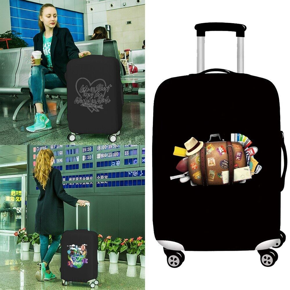พร้อมส่ง ผ้าคลุมกระเป๋าเดินทางผ้ายืดหนาอย่างดี 18/24/26/28/30/32 นิ้ว  ครบไซส์ ผ้าหนาอย่างดี Luggage Cover Travel ซีรีส์