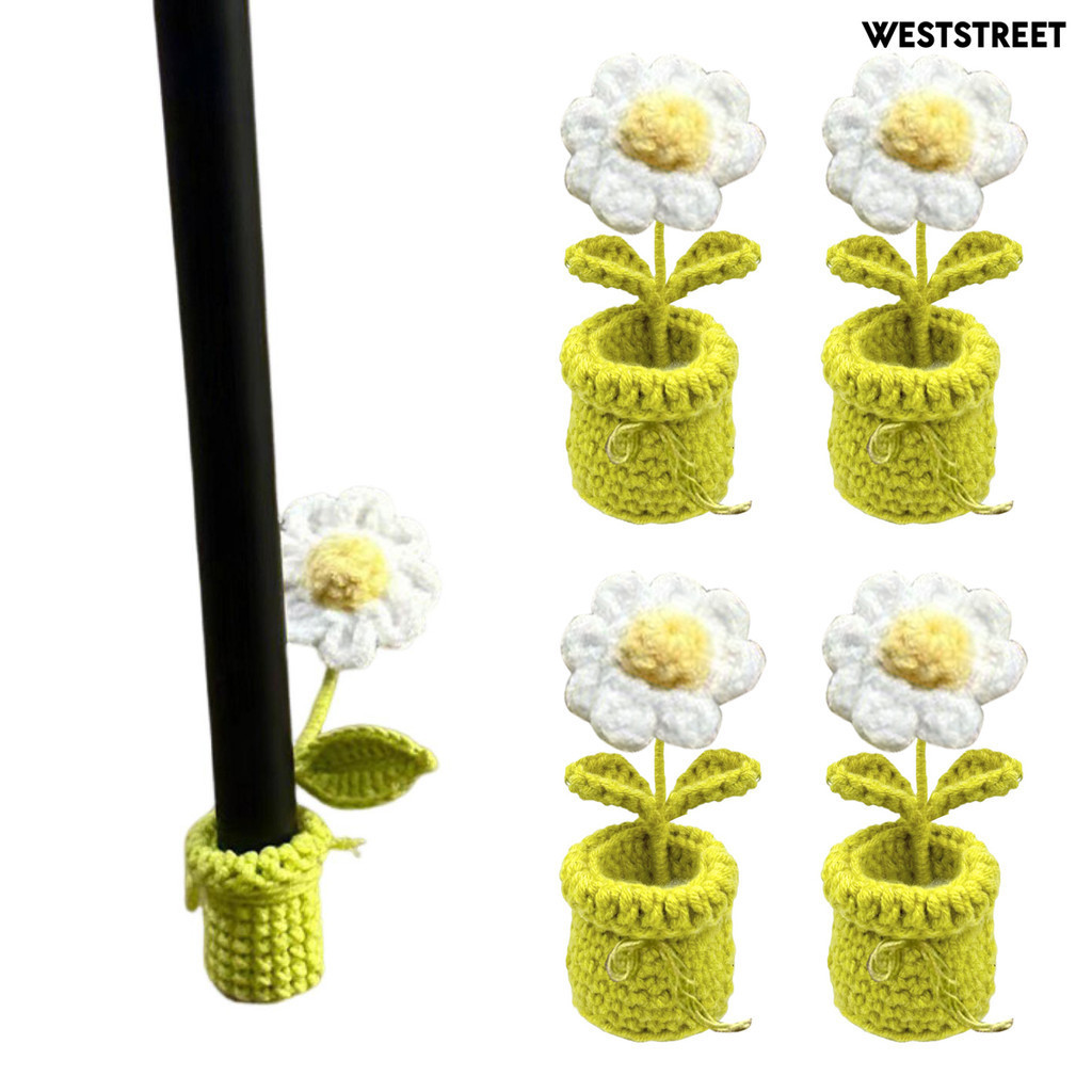 Weststreet 1/4 ชิ้นโครเชต์ดอกไม้เก้าอี้ขา Handmade ถักดอกไม้สีขาว Universal เฟอร์นิเจอร์โซฟาตารางฟุตแขนชั้น Protector