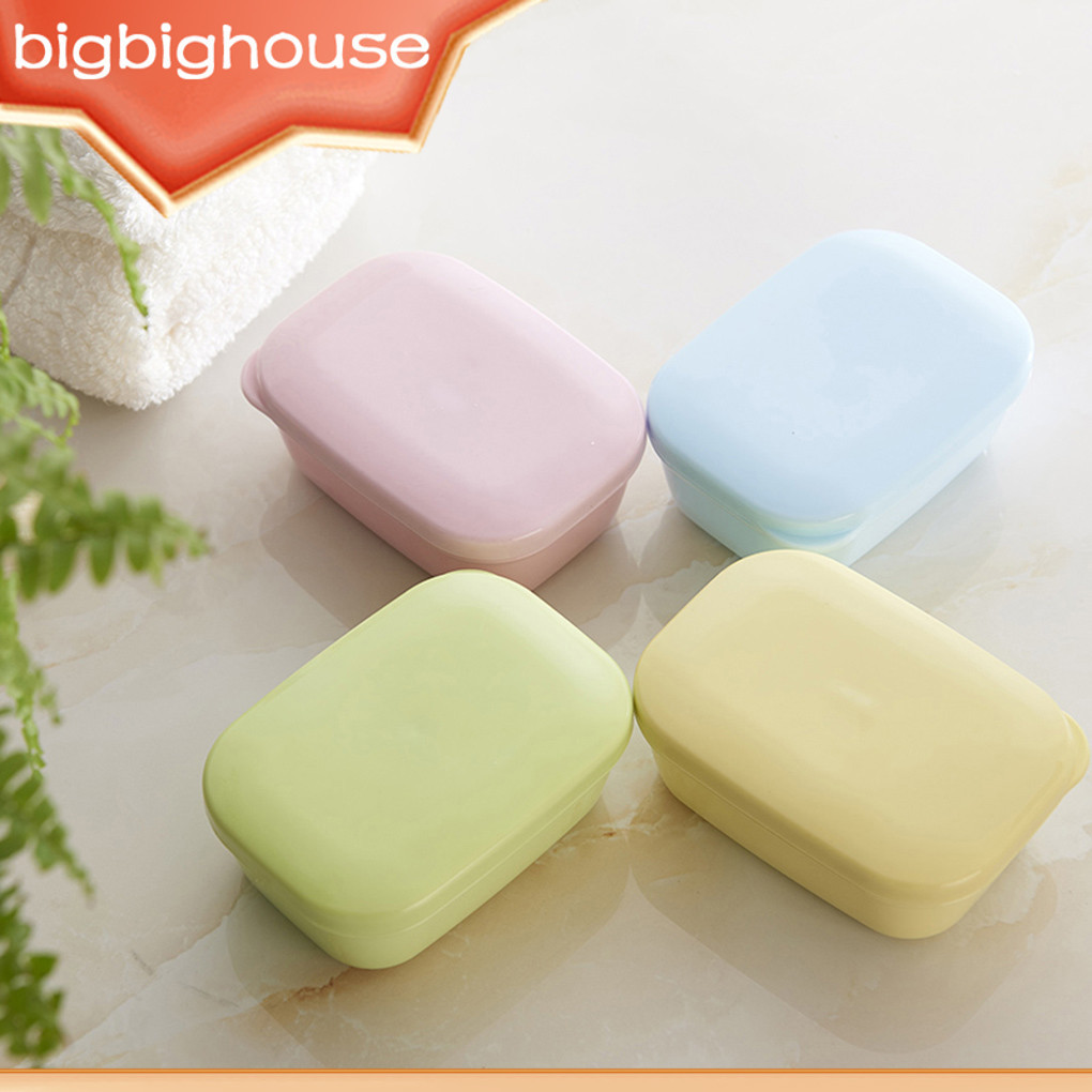 BihoPortable Drain Layer Travel Wash Soap Box with Liak-proof Dish Case
