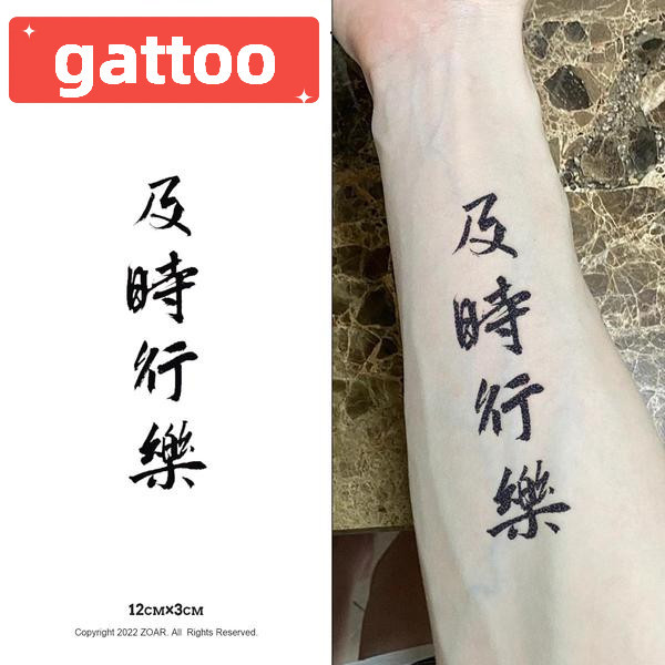 gattoo สติ๊กเกอร์รอยสักสมุนไพร จีน：Carpe diem กันน้ำ กันรอย ยาวนาน กึ่งถาวร แสดงสี เหมือนจริง