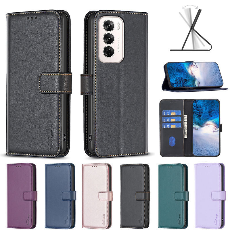 กระเป๋าสตางค์หนังสําหรับ OPPO Reno12 Pro Reno11 F 5G Reno5 F Z Reno7 Z กรณีแม่เหล็กช่องใส่การ์ดฝาครอบโทรศัพท์