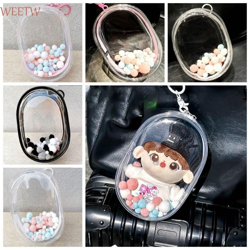 Weekw Labubu Time Doll Out-border Bag, PVC โปร่งใส Labubu Time Display Bag, Beauty Egg Box สอดใส่สูงโมดูลพื้นที่แบบพกพา Labubu Time Doll Bun Travel