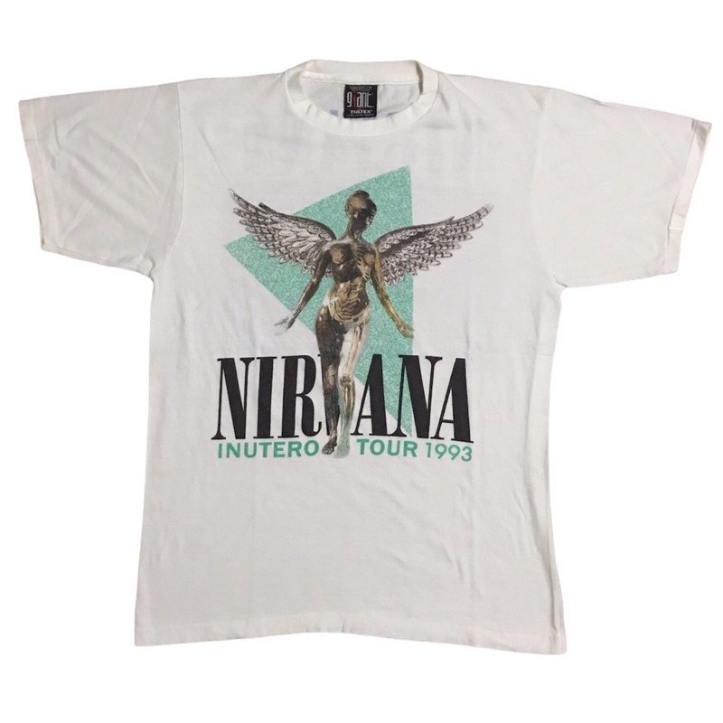 2024เสื้อยืดวง NIRVANA นางฟ้าง ‘ 90’ Size “ L. 470 vintage