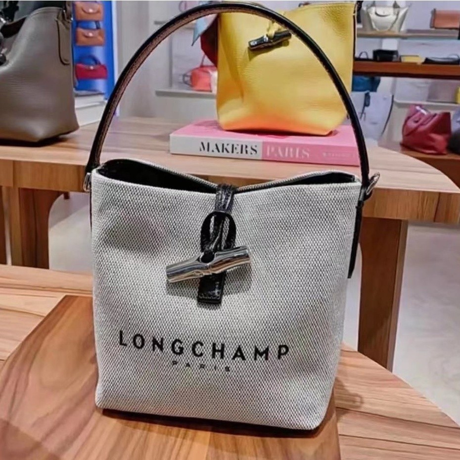 LONGCHAMP พร้อมสต็อก 100% ต้นฉบับ ลองแชมป์ 2024 ใหม่ผู้หญิงผ้าใบกระเป๋าถือ ผู้สื่อสาร กระเป๋าถุงถังถุงเก็บกระเป๋าสะพายสิริกระเป๋าสลิง