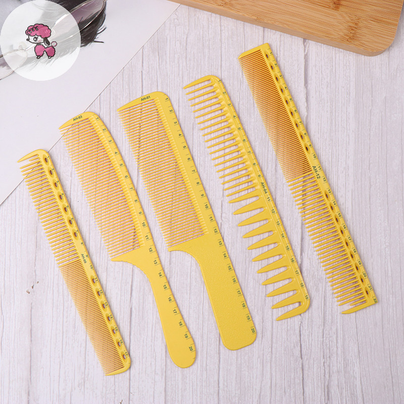 Grl ผมสีเหลือง Cutg หวีช่างทําผม Professional Hairdressing หวีหางแหลมร้านตัดผมผู้ชายฟันกว้าง Hairbrush TH