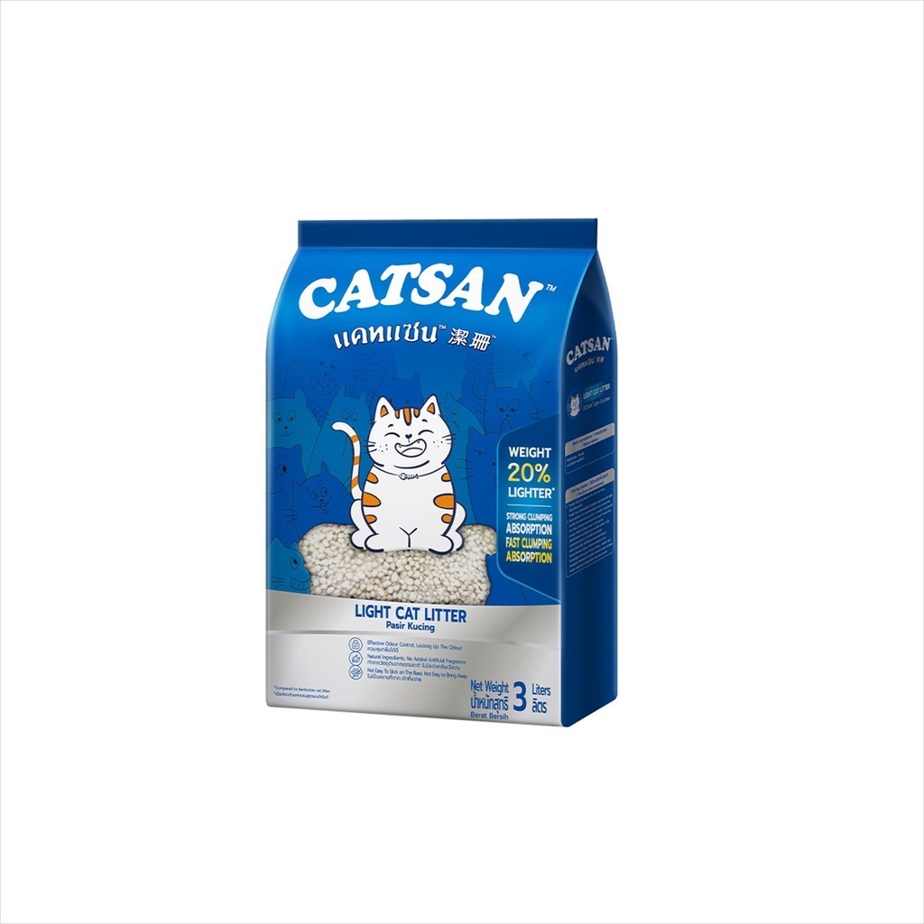 CATSAN LIGHT CAT LITTER 3L - CAT SAND - CLUMPY CAT SAND