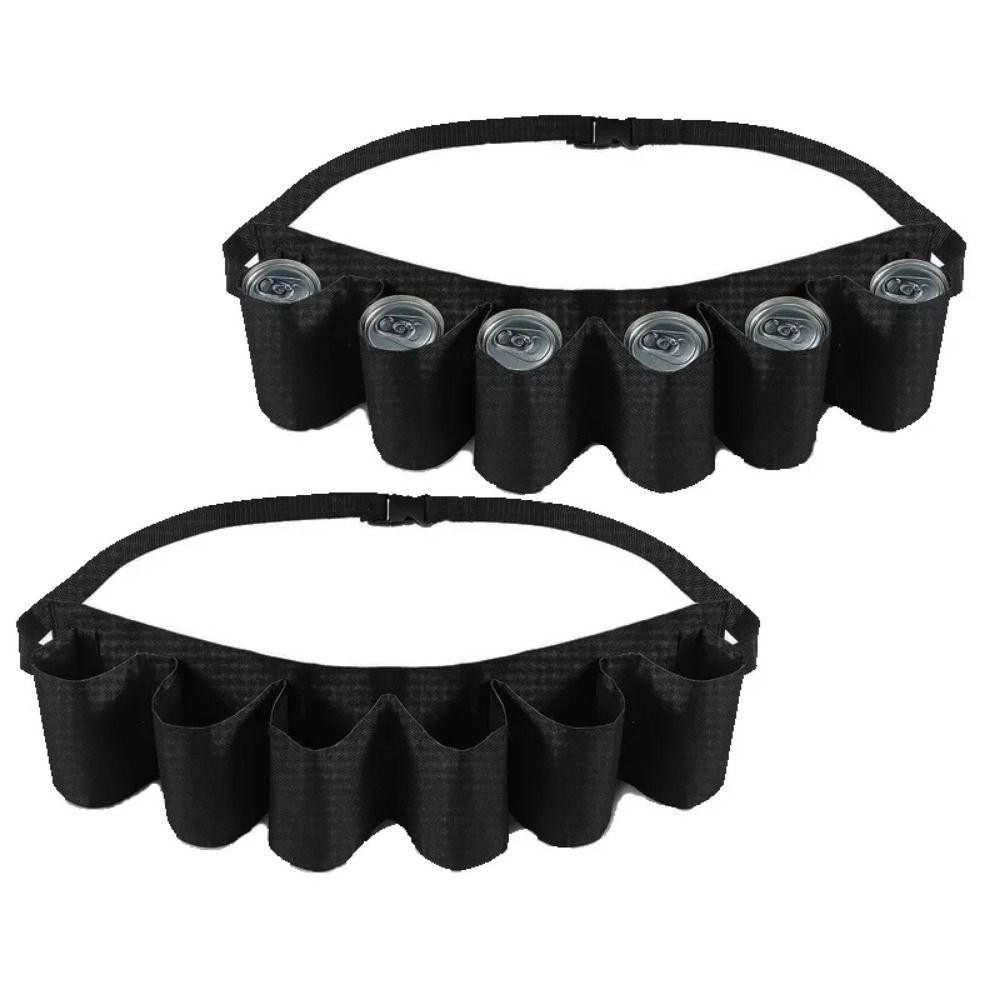Forbetter กระเป๋าคาดเอวเก็บเบียร์, 6 กระเป๋า 6 กระป๋องที่เก็บเครื่องดื่ม Fannypack, เครื่องดื่มที่ใส่เข็มขัดลวงตาปรับมั่นคงผู้ถือเข็มขัดเบียร์เอวแพ็คปิคนิค
