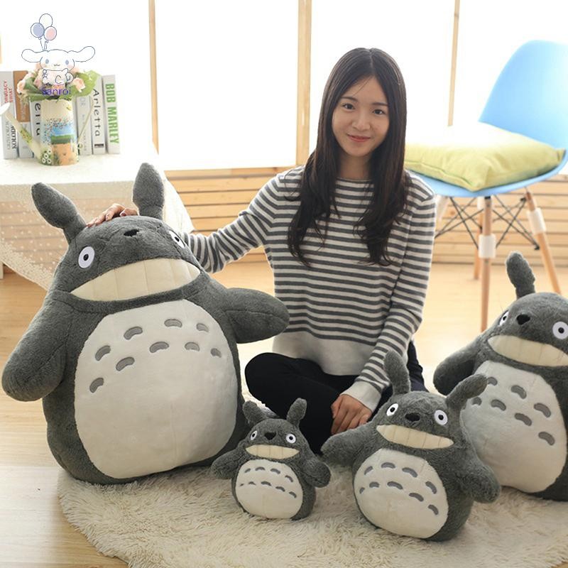 [San] Kawaii Totoro ของเล่นตุ๊กตาตุ๊กตาสัตว์ตุ๊กตาการ์ตูนแมว Lotus Leaf หรือฟัน Totoro หมอนของเล่นเด