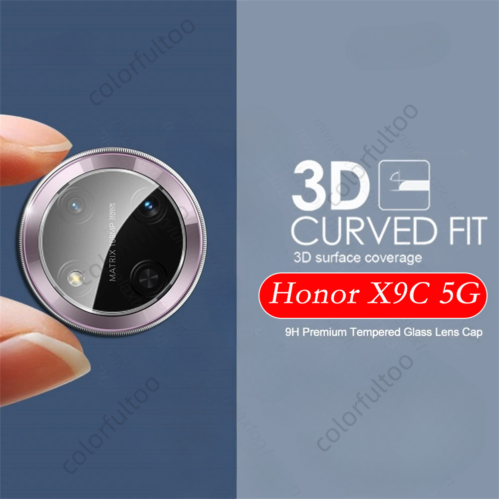 Honor X9C 5G Clear กล้องป้องกันฟิล์มสําหรับ Honor X9C X 9C HonorX9C 5G 3D โค้ง HD คลุมทั้งหมดกล้องกระจกนิรภัยป้องกันหน้าจอกลับฟิล์มเลนส์