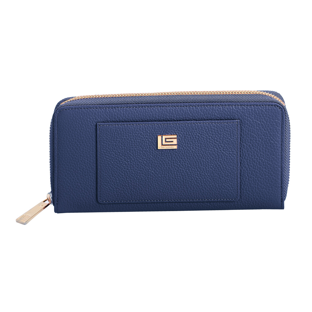 Guy Laroche กระเป๋าสตางค์แบบยาว ซิปรอบ รุ่น MILDLY - สีกรมท่า (AGP0683ZS5NBL)