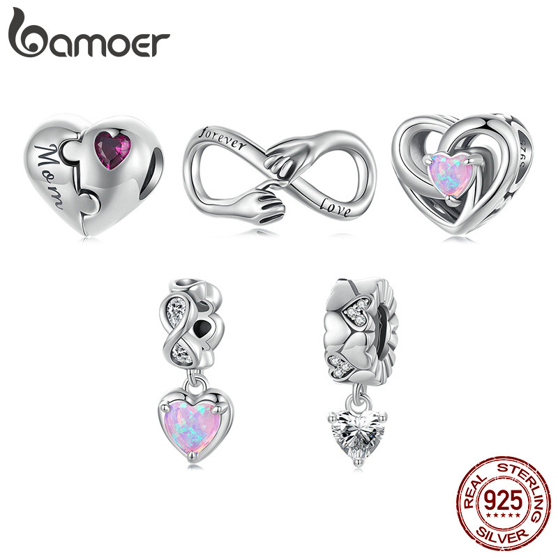 Bamoer 925 Sterling Sliver Charm Eternal Love Pendant Accessories Series สําหรับสร้อยข้อมือ