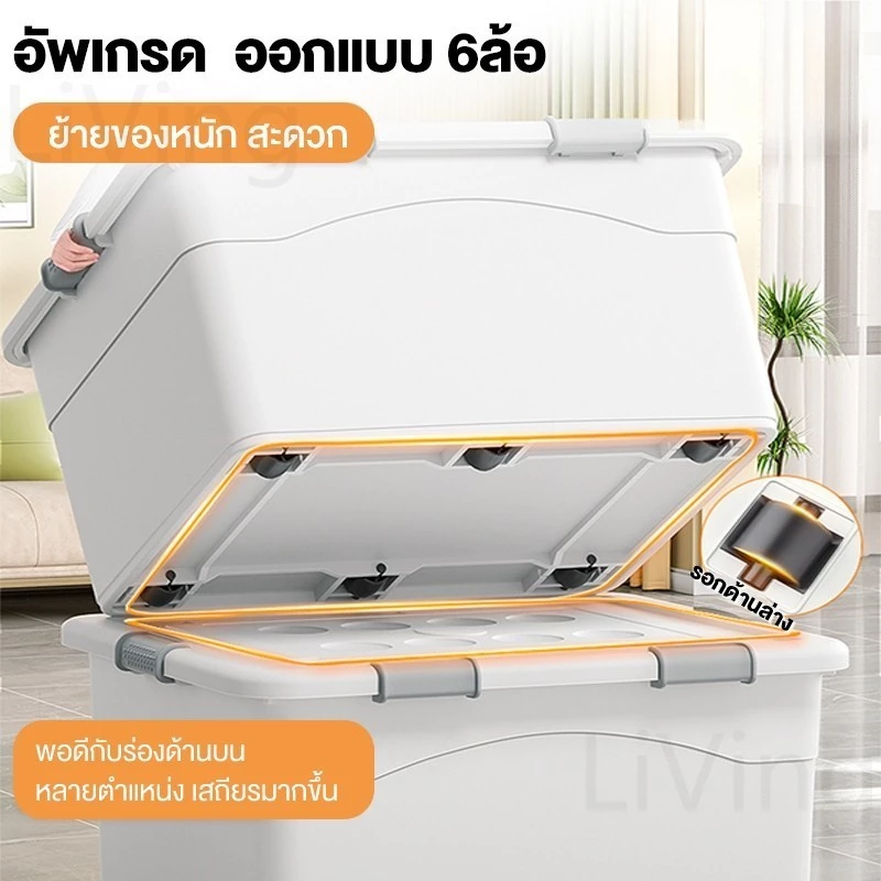 Living กล่องพลาสติก 25L/60L/200L/400L ฝาสไลด์ thumbnail 5
