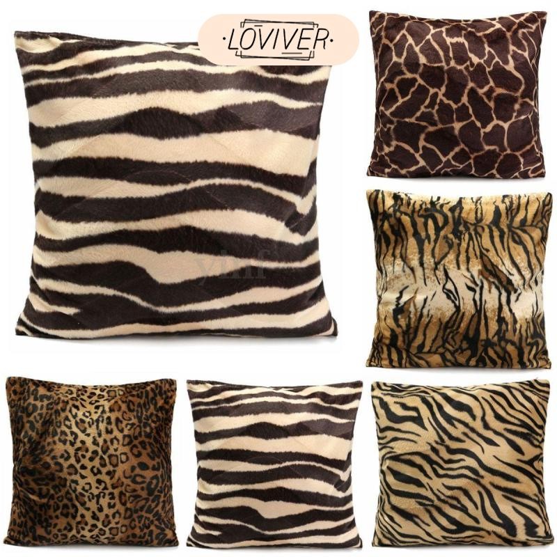 LOVIVER ปลอกหมอนพิมพ์ลายเสือดาวลายม้าลายโซฟาโยนตกแต่ง #01