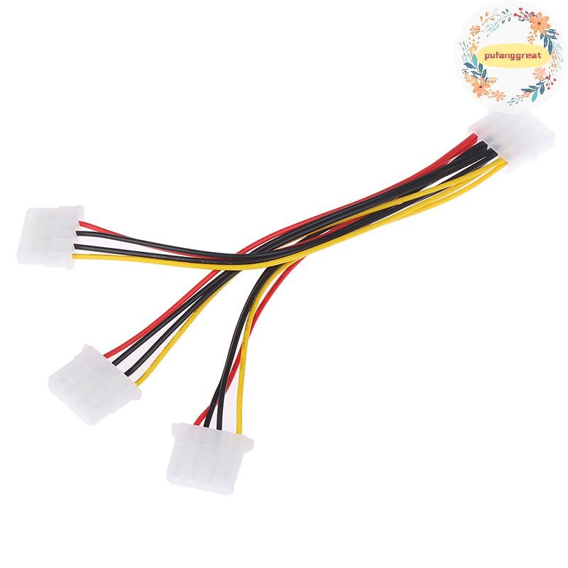 Pufanggreat 4 Pin IDE 1-to-3 Molex IDE หญิงแหล่งจ่ายไฟ Splitter Exentsion อะแดปเตอร์สาย TH