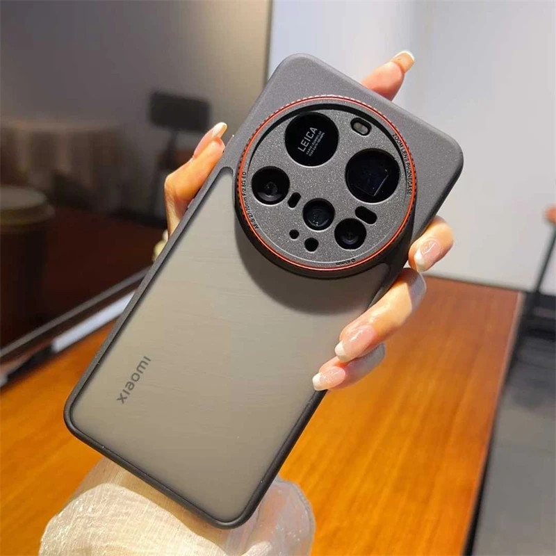 สําหรับ Xiaomi 17 Ultra 14 Ultra 15 15S Pro Redmi K80 Pro กรณี Fine Hole เลนส์ PC อะคริลิค Frosted ด้านหลังแผ่น Soft Edge Drop ป้องกันกันชน