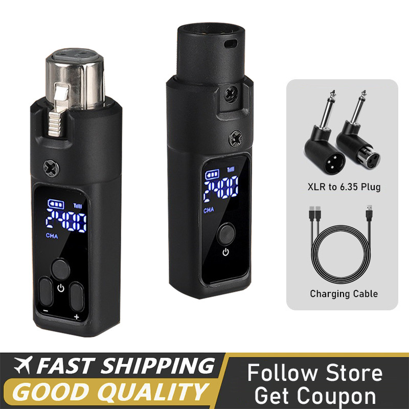 ไร้สาย XLR ตัวรับสัญญาณไมโครโฟนชาร์จ 2.4กิกะเฮิร์ตซ์ ปลั๊ก-บน อะแดปเตอร์ไมโครโฟนไร้สายสําหรับไมโครโฟนแบบไดนามิก/เครื่องผสมเสียง/กีตาร์ไฟฟ้าเบส
