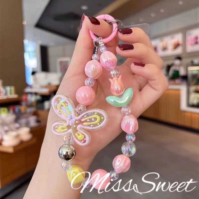 SAMSUNG Insสไตล์กระจกสําหรับsamsung A21S A20s A35 A03 A15 A24 A25 A30 A31 A33 A51 A03s A04 S A05s A11 A12 A13 A14 ผีเสื้อสีชมพูรูปแบบป้องกันการล่มสลาย + เคสโทรศัพท์ + เชือกเส้นเล็ก