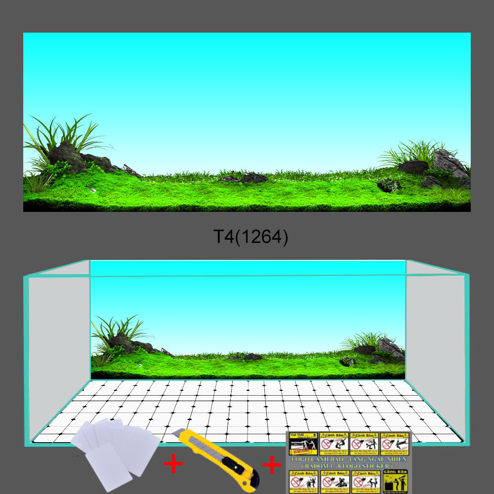 [แถมสติ๊กเกอร์+สติ๊กเกอร์] 3d Aquarium Decal - กันน้ํา, Super Sharp, No Flaking 1264