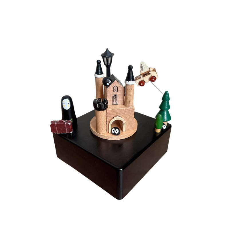 [Anyuan ที่โดดเด่น] Faceless Man ปราสาทยุโรป Beech Music Box Fairy Tale สไตล์รถขนาดเล็กกล่องดนตรีไม้ของขวัญสร้างสรรค์ของขวัญเล็กๆ - รูปที่ 3