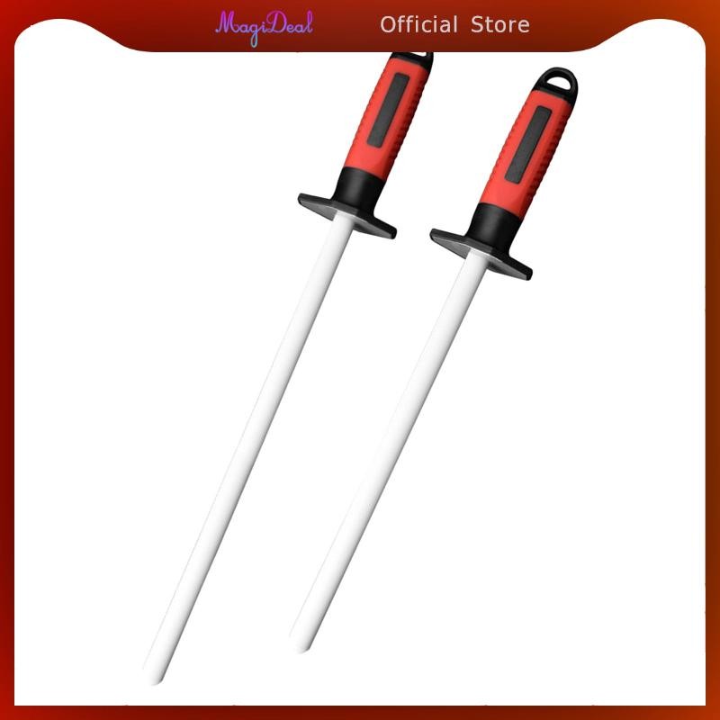 MagiDeal Honing Rod Sharpening Rod เซรามิคอุปกรณ์ครัว Chefs เครื่องมือ
