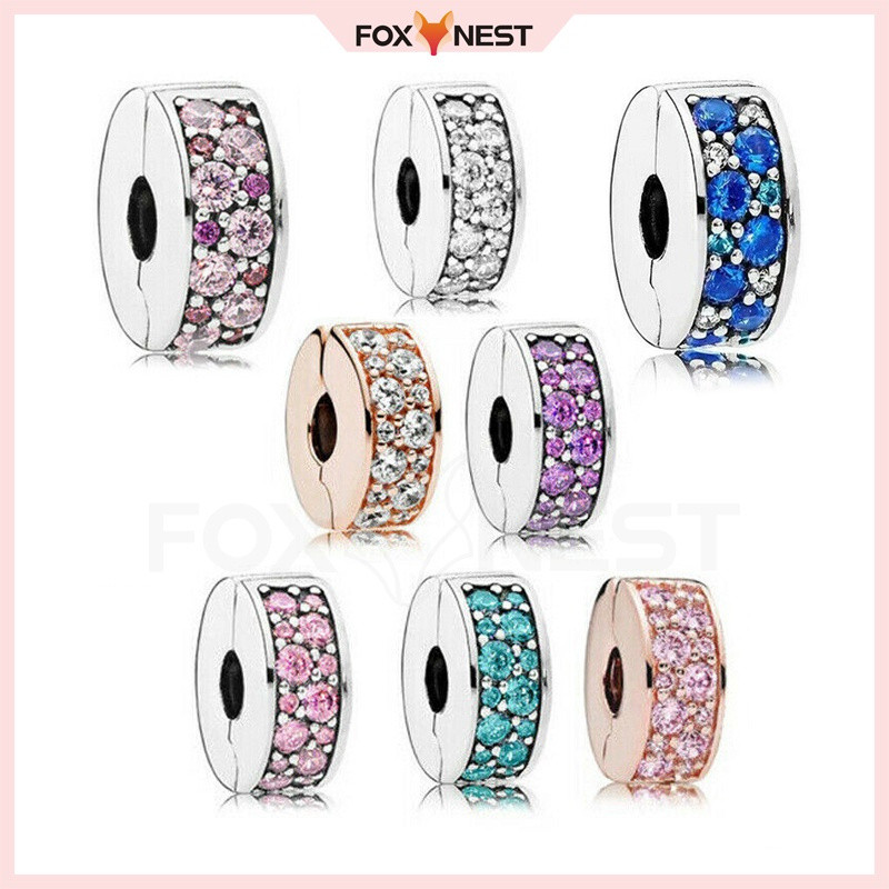 现货 Pave ผู้ถืออัญมณี Charm DIY สร้อยข้อมือเครื่องประดับ