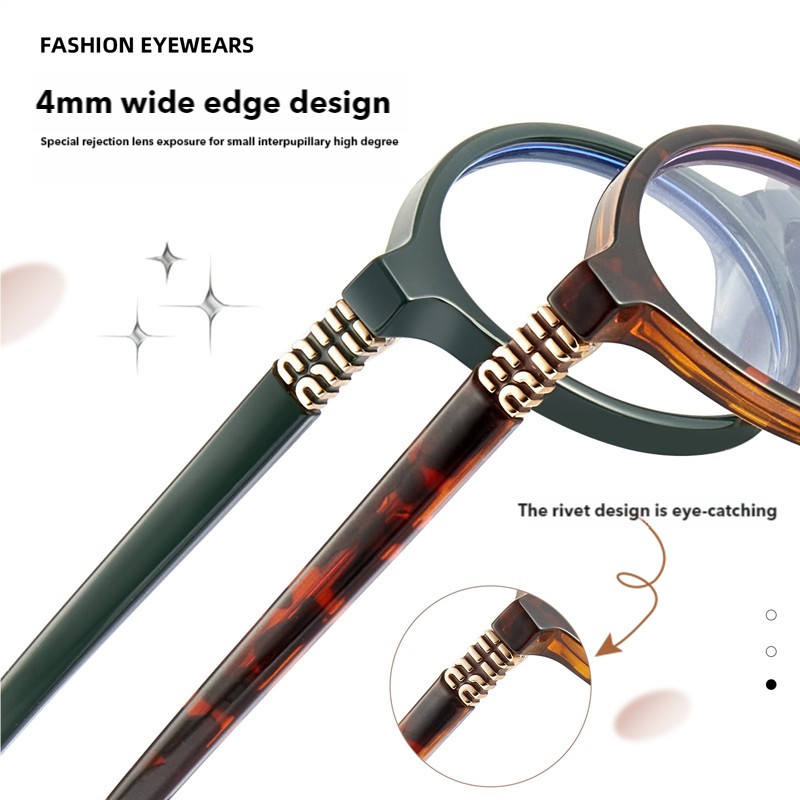 กรอบแว่นตาสำหรับผู้หญิง เลนส์ออปติกอลคุณภาพสูง พร้อมเทคโนโลยีป้องกันแสงสะท้อนและความสว่างจากหน้าจอ - รูปที่ 2