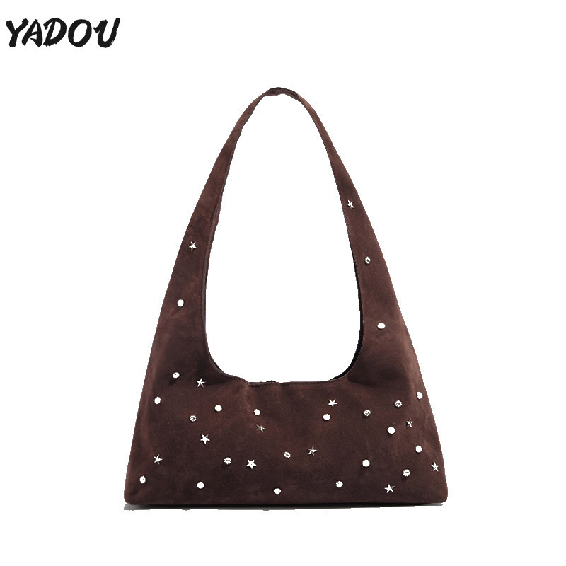 Yadou กระเป๋าสะพายตกแต่ง Suede XINGX แฟชั่น