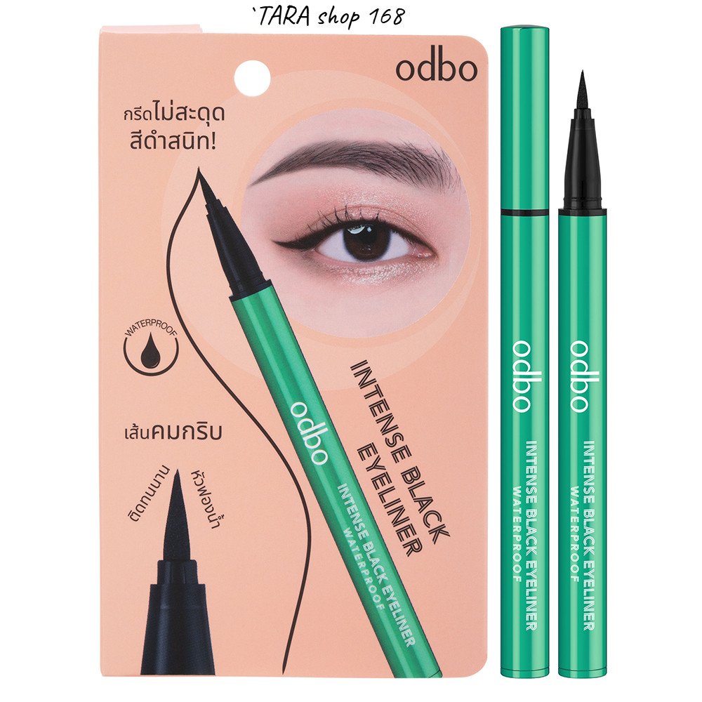 (OD3003) odbo อายไลเนอร์ โอดีบีโอ อินเท้นซ์ แบล็ค INTENSE BLACK EYELINER แท่งสีเขียวสวยหรู