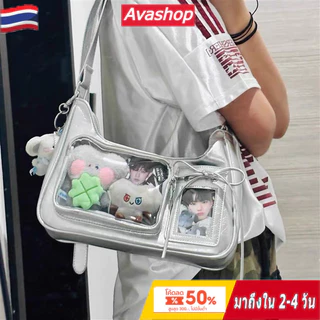 🇹🇭ส่งจากไทย🇹🇭 รุ่นการ์ดเล็ก กระเป๋า PU สไตล์ใหม่ กระเป๋า ita กระเป๋าสะพายข้างดีไซน์เฉพาะ สะพายไหล่ ป้ายตุ๊กตา เข็มกลัด แสดงผู้หญิงมัลติฟังก์ชั่น
