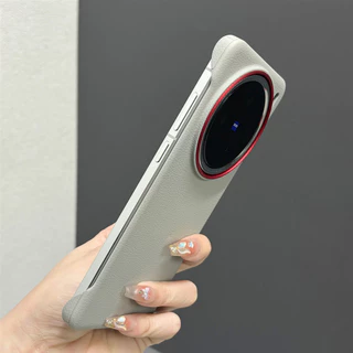 Frameless Ultra Slim หนังเนื้อ Hard pc กรณีด้านหลังสําหรับ Vivo X300 X200 Ultra/X200 Pro/X200 Pro Mini x200 FE หรูหราฝาครอบแม่เหล็ก