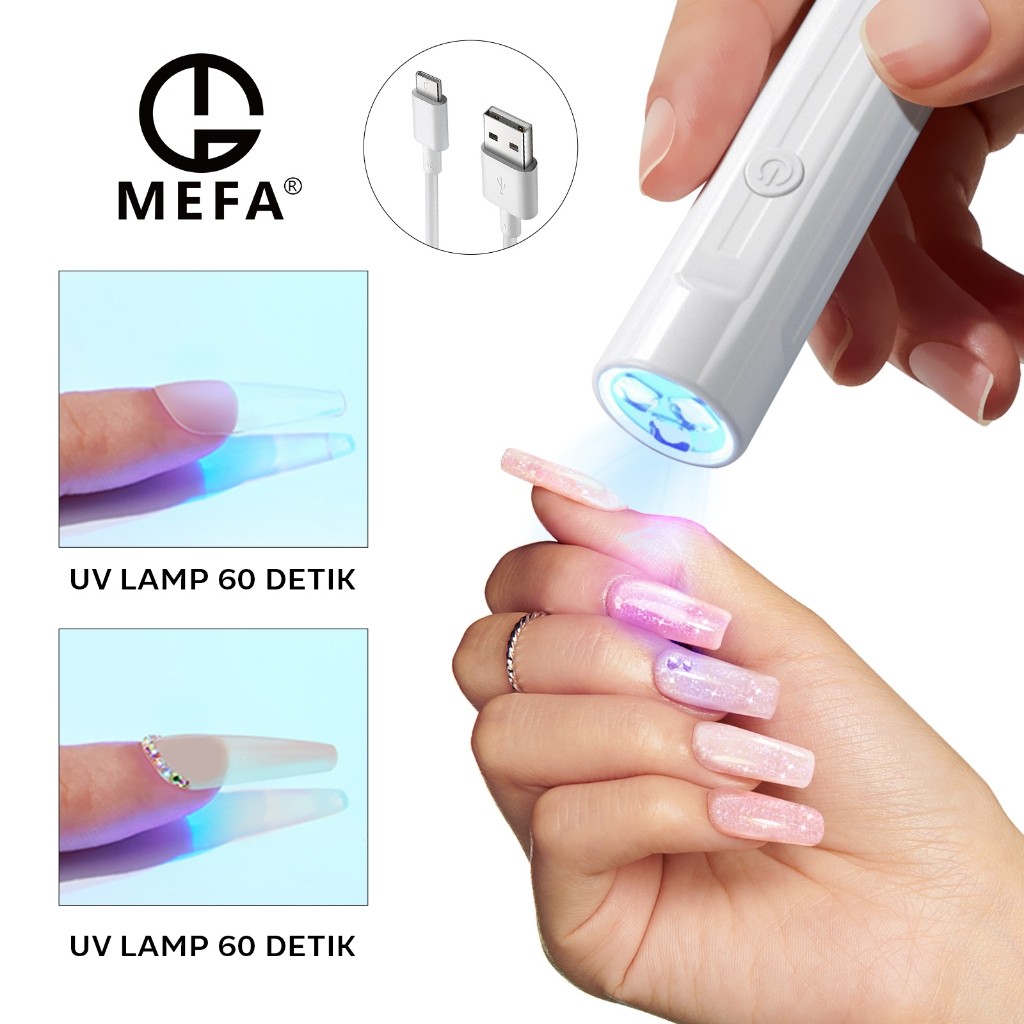 MEFA เครื่องอบเล็บ UV LED ขนาดเล็ก พกพาง่าย ไฟฉายเจล อบสีเจล สำหรับทำเล็บมือ-เท้า