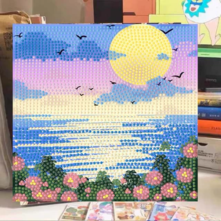 【มีเฟรม】ภาพครอสติสคริสตัล ดอกไม้ Diamond Painting DIY ภาพวาดเพชร ภาพวาดเพชร/ภาพปักเพชร/ภาพวาดปักเพชร ภาพติดเพชรพร้