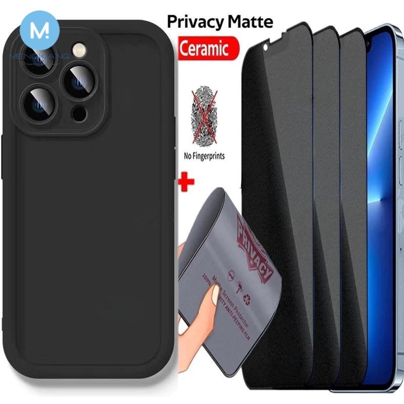 2in1 เคสโทรศัพท์ + Matte Anti Spy เซรามิคกระจกนิรภัย HUAWEI Y7A Y9A Y7 Y6 Y6P Y9 PRO PRIME 2019 NOVA