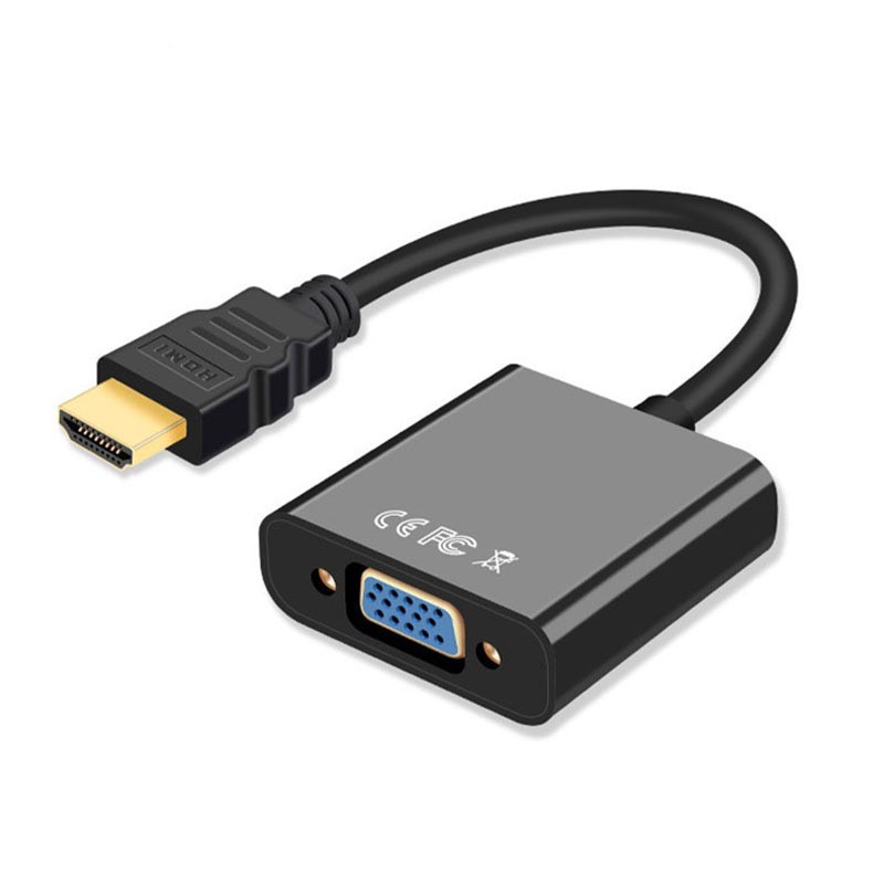 AUKKI HDMI to VGA Adapter อะแดปเตอร์ชุบทอง(ชายหญิง)สำหรับคอมพิวเตอร์พีซีจอภาพโปรเจคเตอร์เอชดีทีวีและอื่นๆ