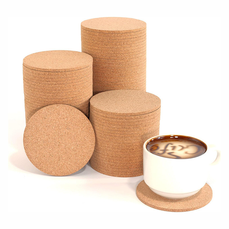 Wheatfield Life Store Cork Coaster Placemat Cork Mat รอบสแควร์การดูดซึมน้ําฉนวนกันความร้อน Anti-slip Cork ตาราง MAT