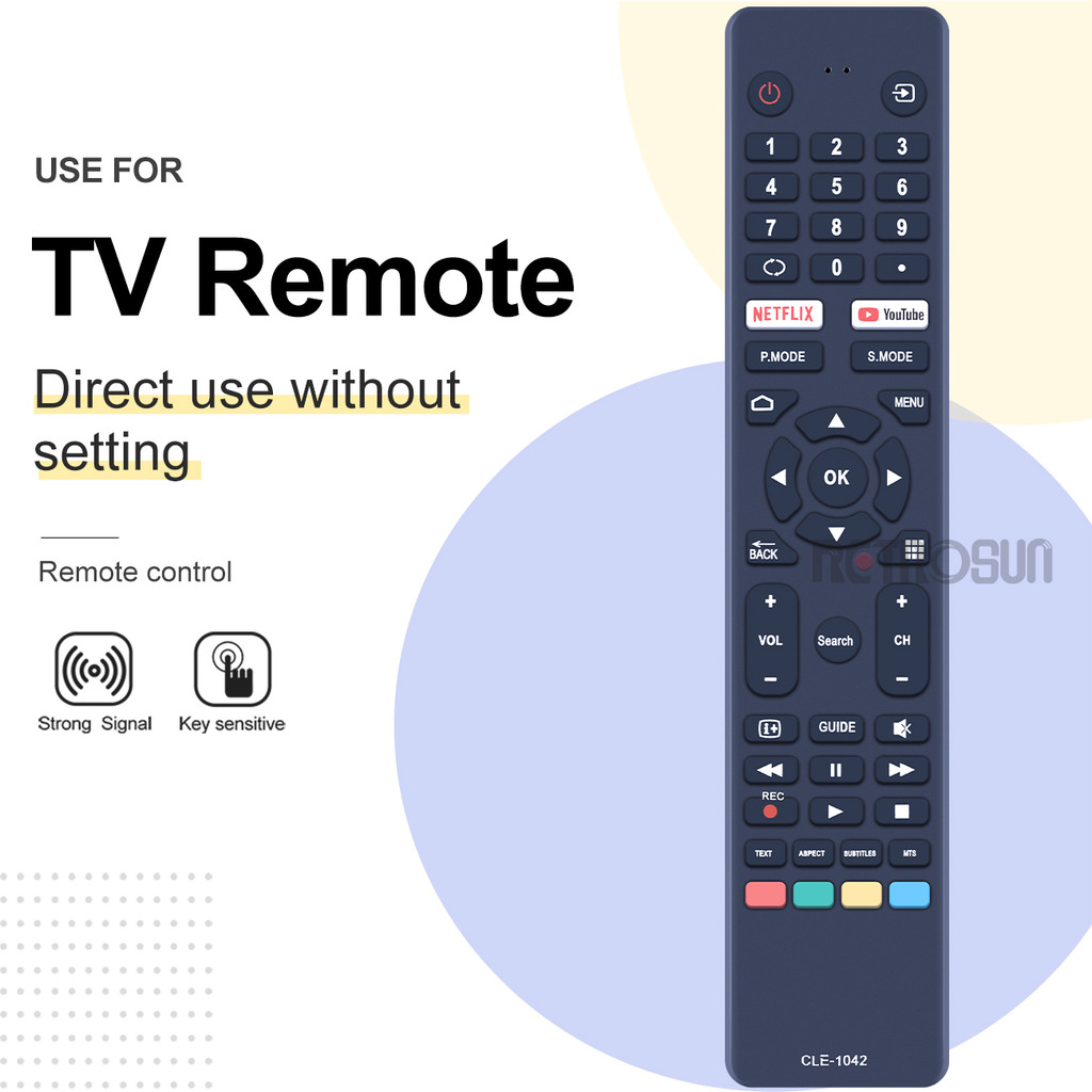 ใหม่ CLE-1042 รีโมทคอนโทรลสําหรับ HITACHI Konka TV 50QLEDSM20 55QLEDSM20 58QLEDSM20 65QLEDSM20 75QLE