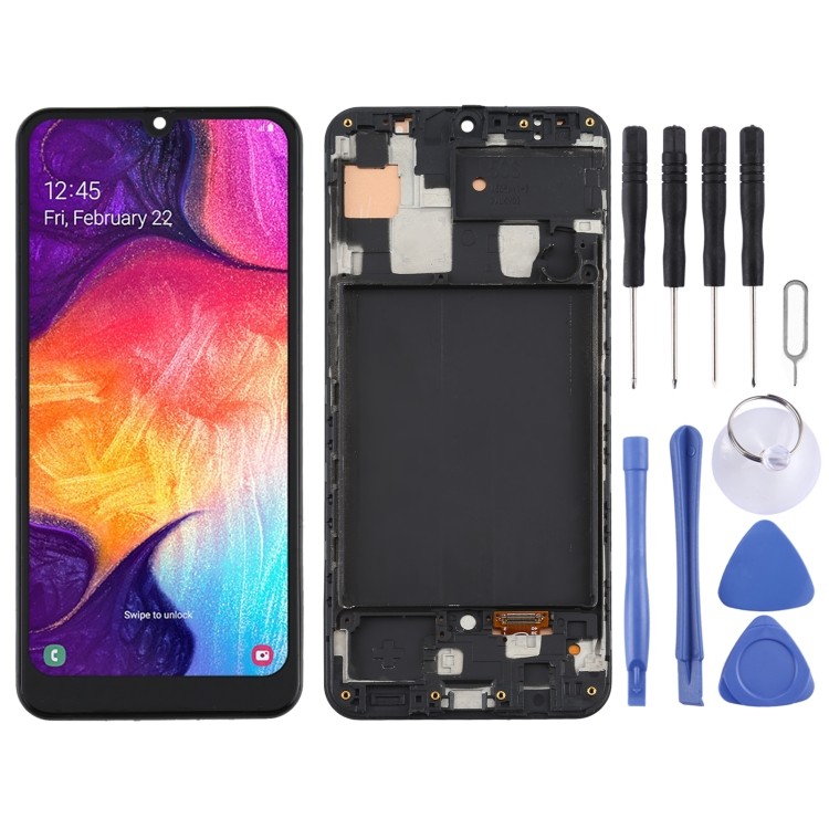 หน้าจอ TFT LCD สําหรับ Samsung Galaxy A50 (US Edition) SM-A505U Digitizer Assembly พร้อมกรอบ