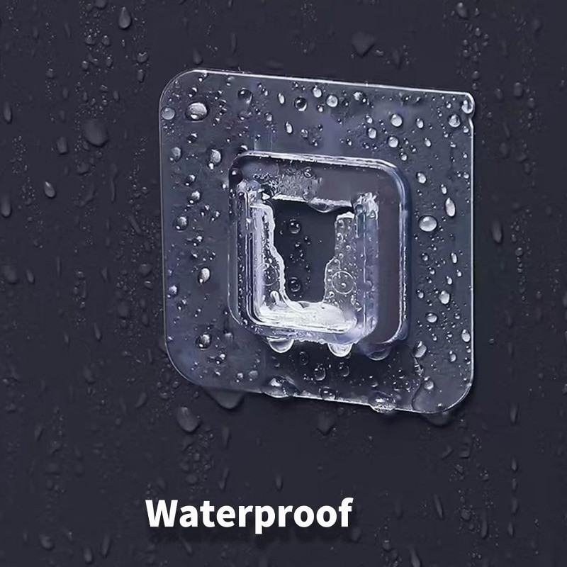 1/3/5 คู่ตะขอติดผนังกาวสองด้านอเนกประสงค์ตะขอโปร่งใสกันน้ําเสื้อผ้าหมวกผ้าเช็ดตัวตะขอ - รูปที่ 5