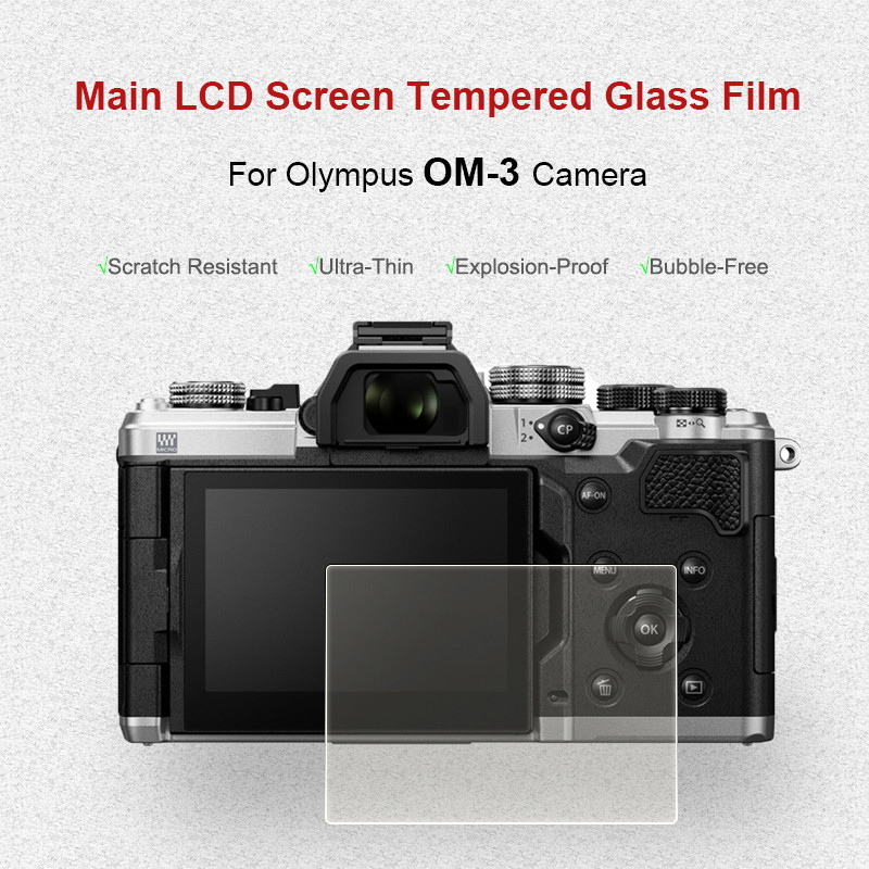 ฟิล์มกระจกนิรภัยกล้องป้องกันรอยขีดข่วนฟิล์มป้องกันหน้าจอกล้องสําหรับ Olympus OM-3 OM3