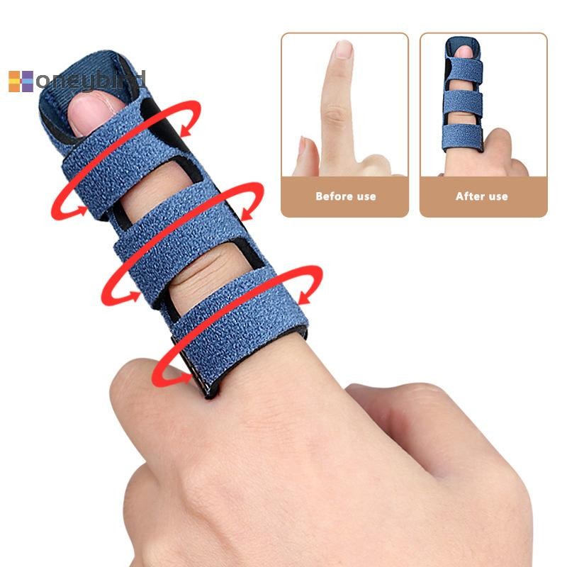 Honeybird 1 ชิ้น Trigger Finger Splint, Brace Support 3 ปรับ Fixing Belt, Finger Straightener สําหรับกลาง/แหวน//Pinky/Thumb,