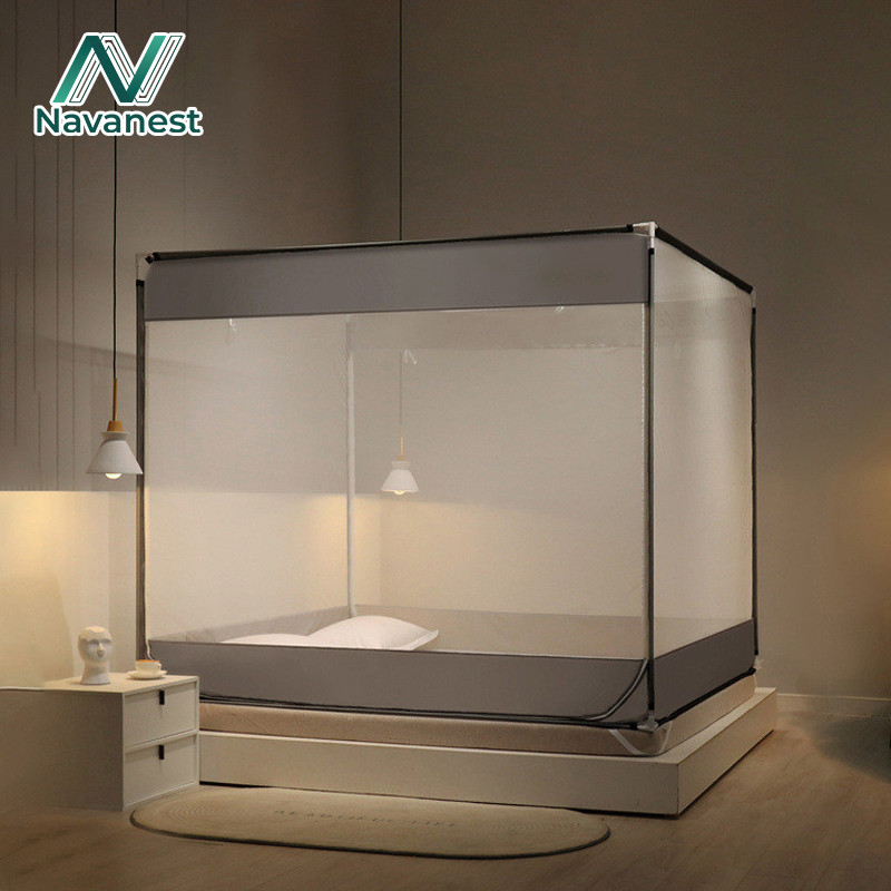 Navanest มุ้งกันยุง  ความหนาแน่นสูง รอบด้าน 360° ป้องกันแมลง 4/5/6/6.6 ฟุต พื้นที่ขนาดใหญ่  มุ้งสี่เ