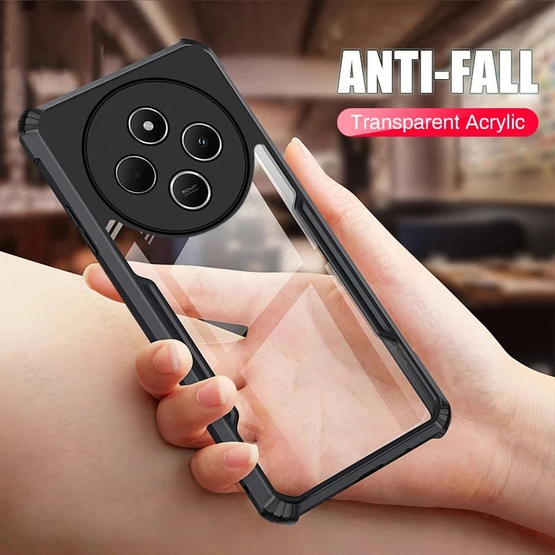 Redmi14c PocoC75 4GกรณีHeavy DutyอะคริลิคใสปกหลังสําหรับRedmi 14C 14 C C14 4GเกราะกันกระแทกCoque Poc