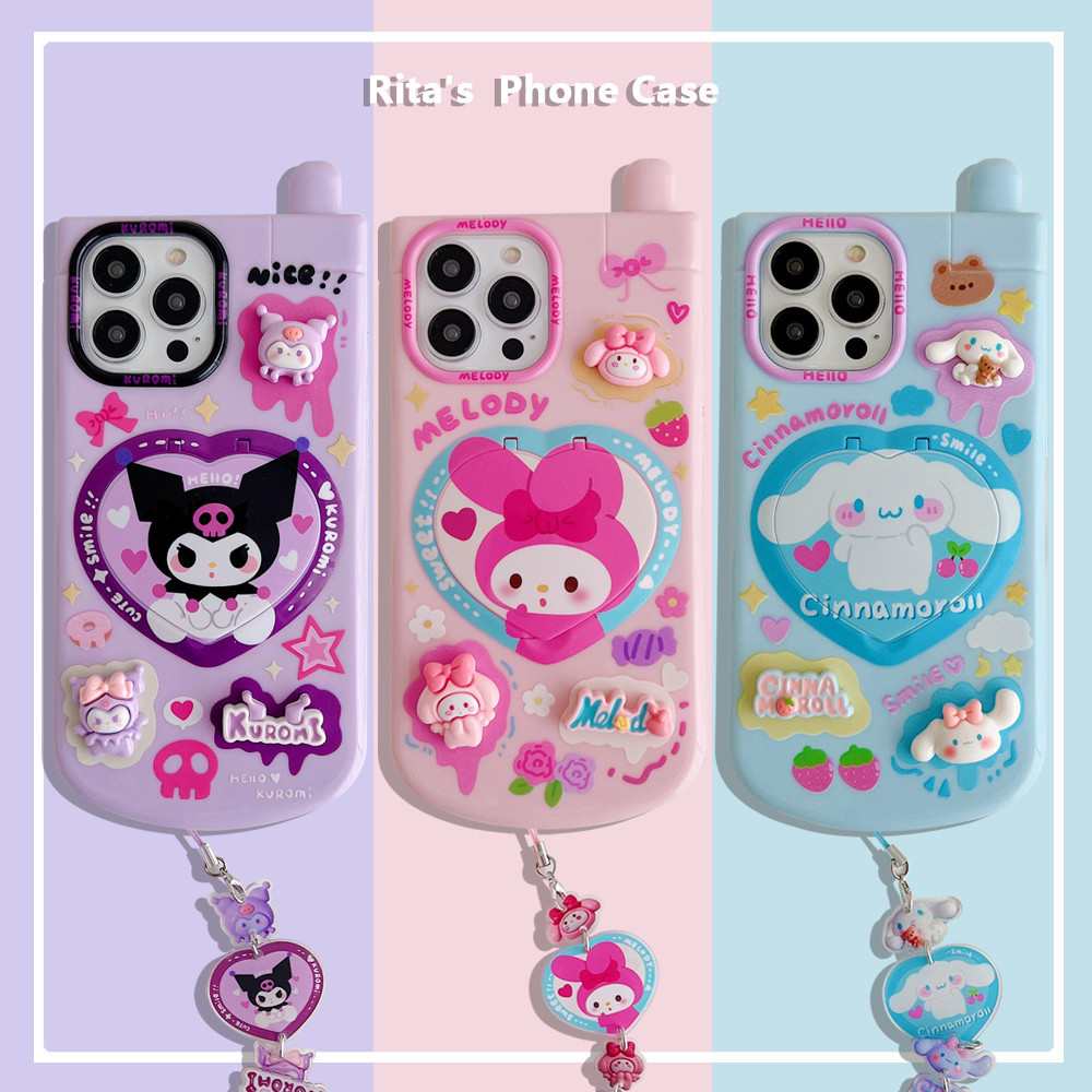 SANRIO เคสโทรศัพท์มือถือ ลายการ์ตูนซานริโอ้ 3D น่ารัก สําหรับ iPhone 15 14 promax 13 12 11 12 Pro 13 Pro ph