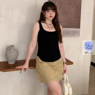 เสื้อกล้ามสาวอวบ #233 อก 35-50 นิ้ว เสื้อกล้ามเบสิก คอU ชายโค้ง เอวเข้ารูป ลายร่องเล็ก ผ้าเบาและยืดดีมาก 9 สี