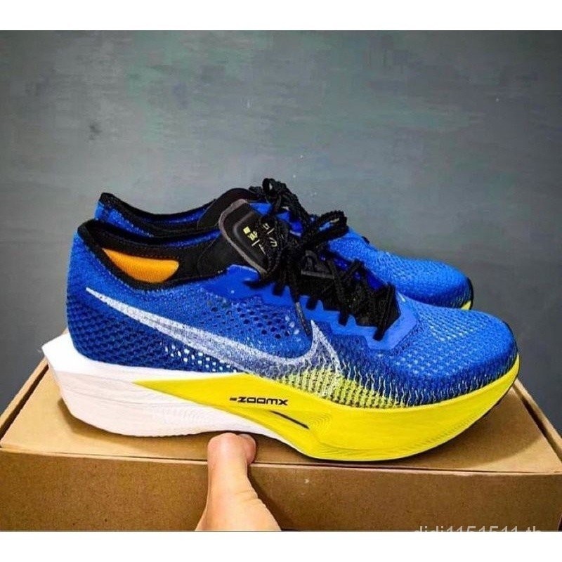 Nike zoom vaporfly next 3 รองเท้าผ้าใบลําลอง สีฟ้า สีเหลือง BW5O