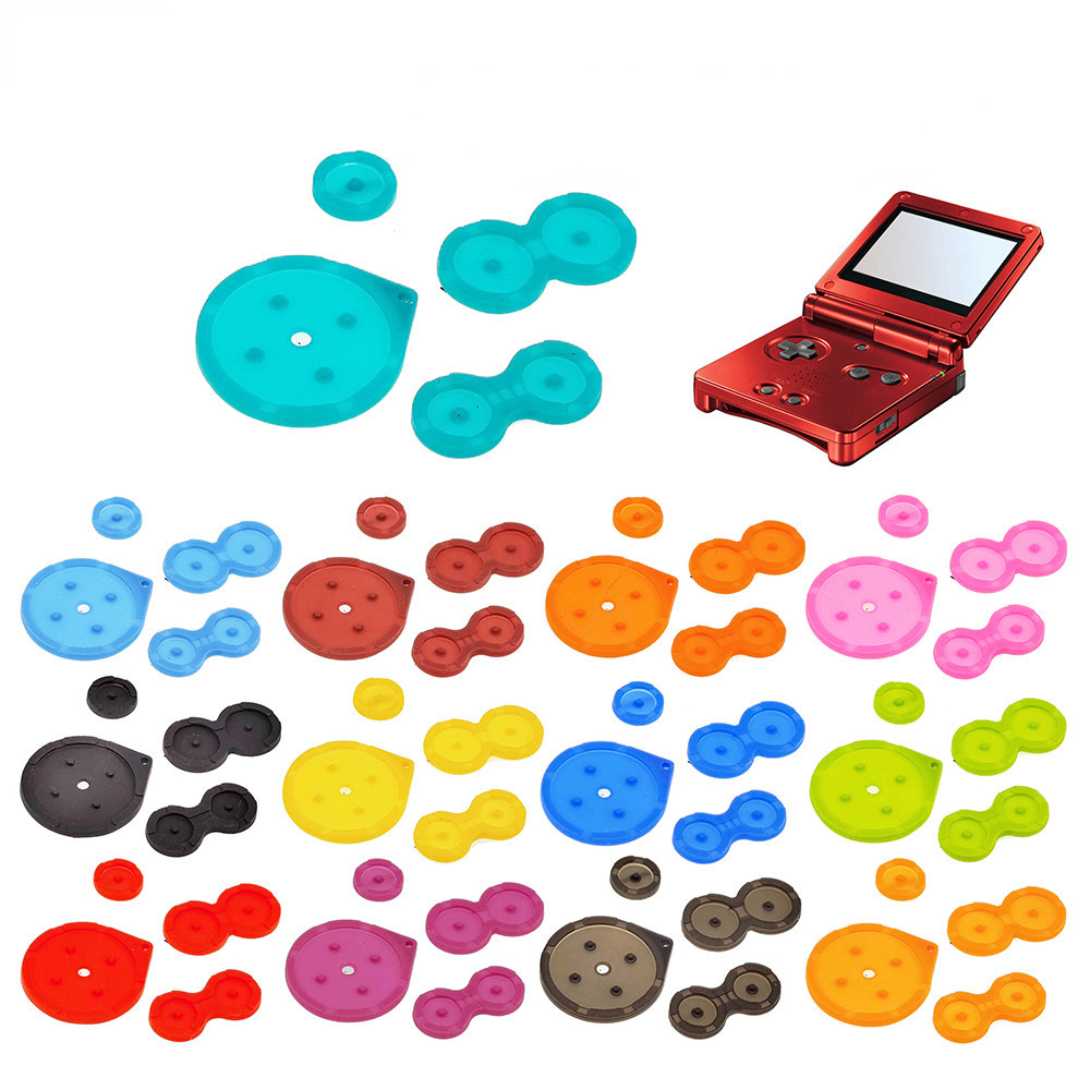 NSLikey 1 ชุดคุณภาพสูงปุ่มสําหรับ GameBoy Advance SP ยางซิลิคอนปุ่มนําไฟฟ้าสําหรับ GBA SP
