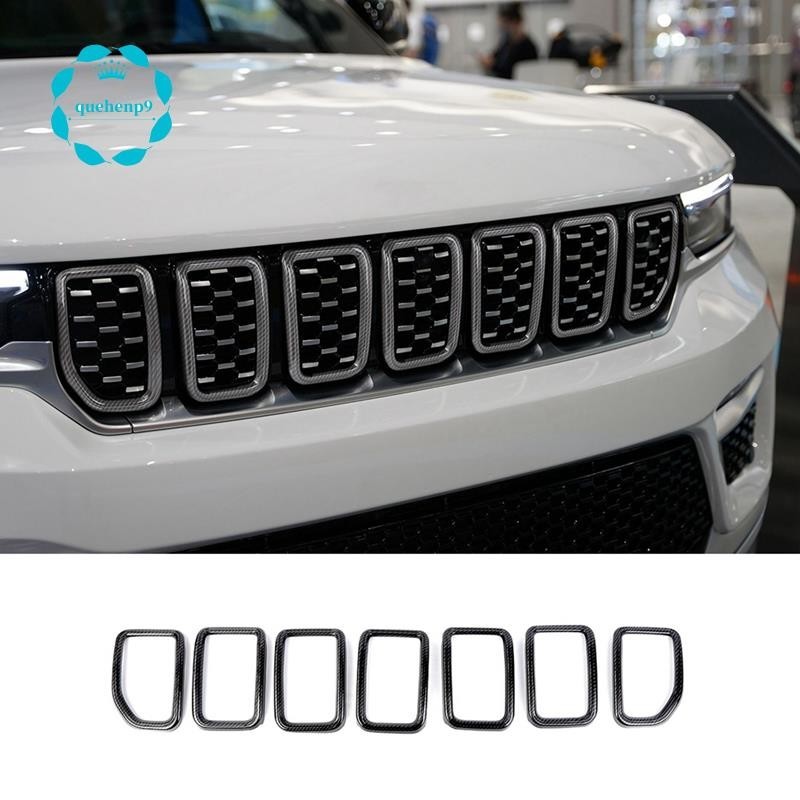 [quehenp9] ชุดตะแกรงกระจังหน้า คาร์บอนไฟเบอร์ ABS แบบเปลี่ยน สําหรับ Jeep Grand Cherokee 2022 Grand Cherokee L 2021-2022