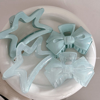 2024 กิ๊บติดผมสีน้ําเงินคลิปโบว์คลิปฉลามขนาดใหญ่กิ๊บติดผมดาว