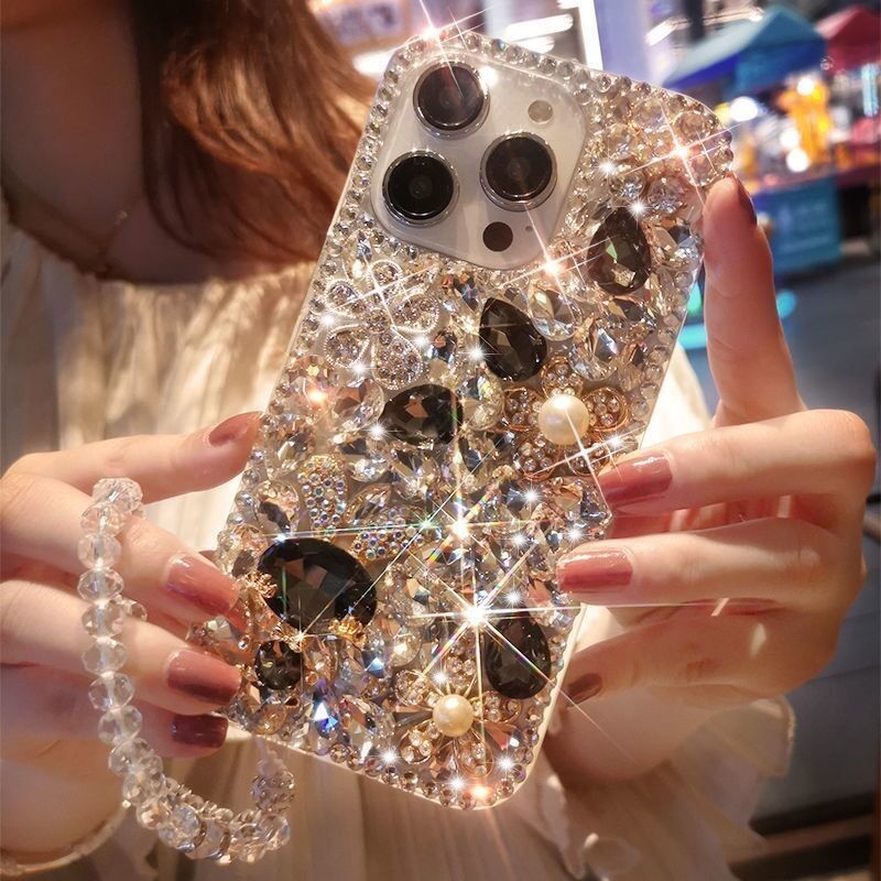 Luxury Full Diamond Rabbit iPhone15 Apple 14 เคสโทรศัพท ์ 13/12/11/pro Shock-proof xsmax Soft Case xr8 การ ์ ตูน