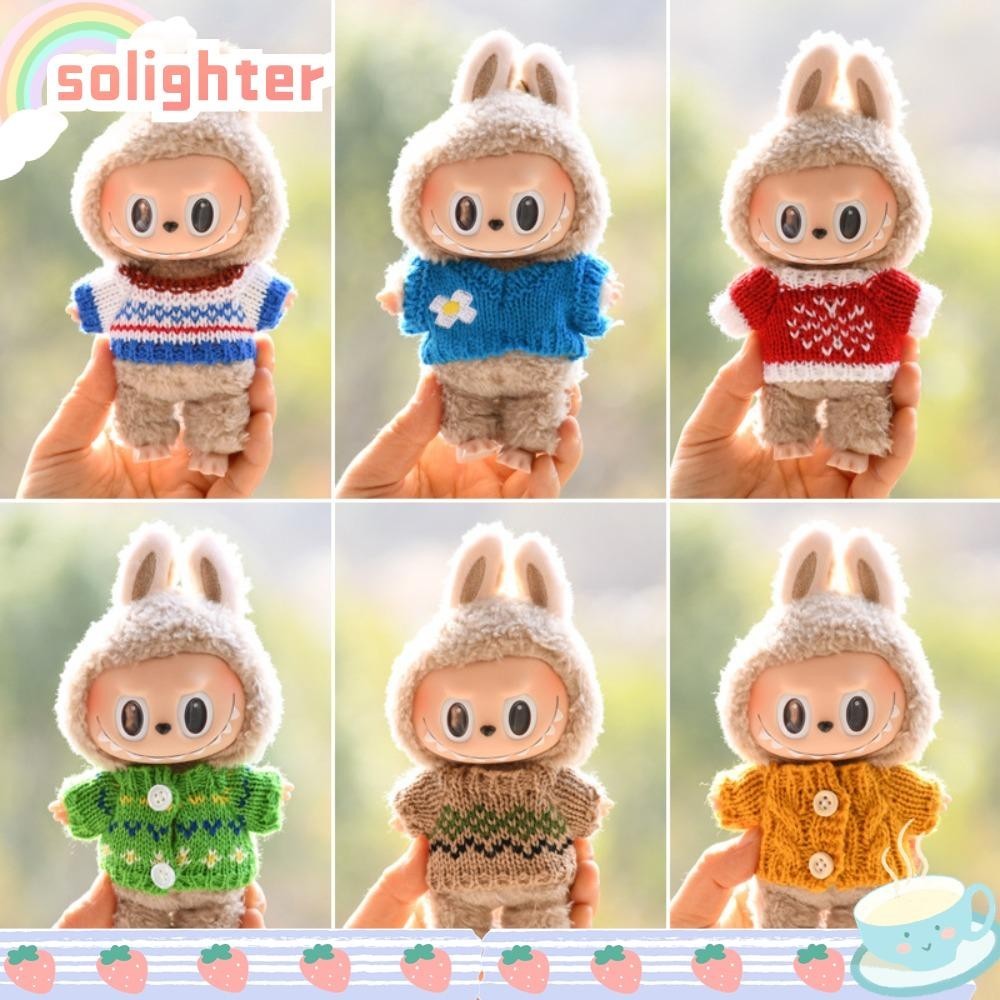Solighter ชุดเสื้อผ้าตุ๊กตาลาบูบูน่ารัก 15 ซม. 15 ซม. สําหรับตุ๊กตาลาบูบู